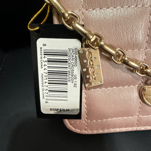 bebe Crossbody Bag in Iridescent Mauve (Pink) w/Charms - Picture 8 of 8
